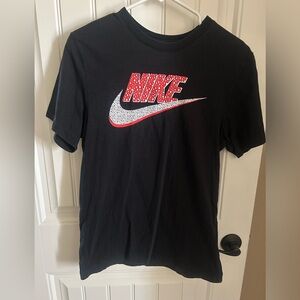 Nike Black Tee with Red and White Logo